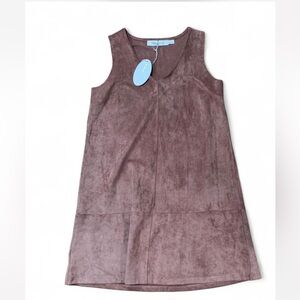Sleeveless Suede Shift Dress